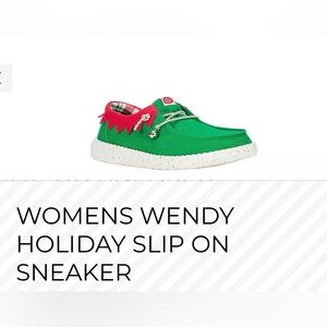 Hey Dude Women's Green Holiday Slip-On Sneaker